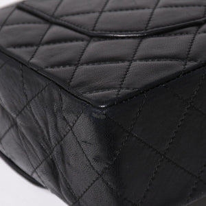 CHANEL シャネル マトラッセ Wフラップ Wチェーンショルダーバッグ A2800 1番台 パリ限定 ココマーク ラムスキン ブラック 美品 中古 4a003036