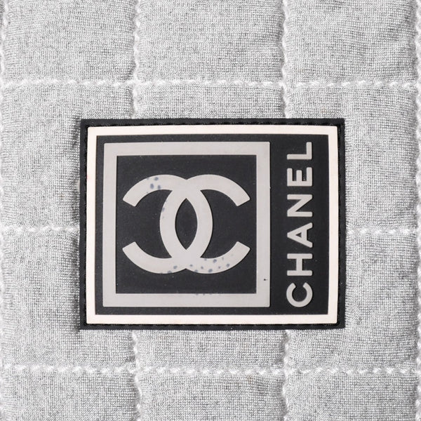 CHANEL シャネル スポーツライン ショルダーバッグ A28543 10番台 ココマーク チョコバー グレー シルバー金具 美品 中古 4a002831