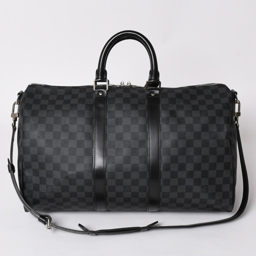 極美品 LOUIS VUITTON ルイヴィトン ボストン キーポルバンドリエール45 ダミエグラフィット N41418 ブラック シルバー金具 4a002832