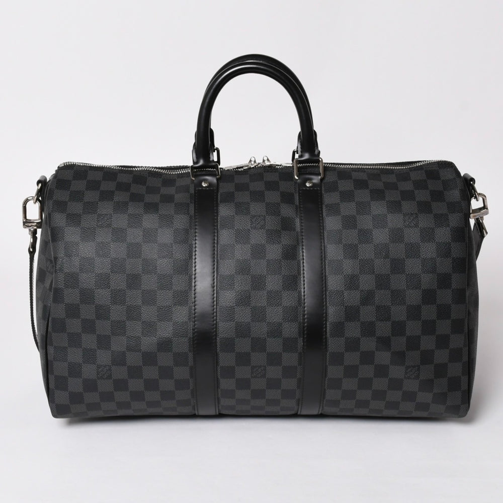 極美品 LOUIS VUITTON ルイヴィトン ボストン キーポルバンドリエール45 ダミエグラフィット N41418 ブラック シルバー金具 4a002832