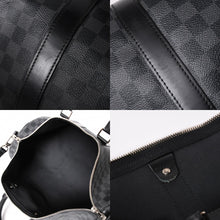 Load image into Gallery viewer, 極美品 LOUIS VUITTON ルイヴィトン ボストン キーポルバンドリエール45 ダミエグラフィット N41418 ブラック シルバー金具 4a002832