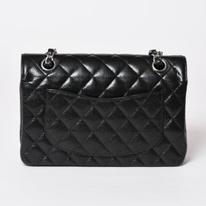 極美品 CHANEL シャネル マトラッセ23 Wフラップ Wチェーンショルダーバッグ 26番台 ココマーク キャビアスキン ブラック 中古 4a002997
