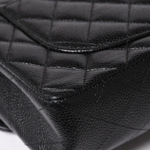 極美品 CHANEL シャネル マトラッセ23 Wフラップ Wチェーンショルダーバッグ 26番台 ココマーク キャビアスキン ブラック 中古 4a002997