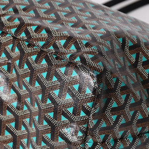GOYARD ゴヤール トートバッグ サンルイPM クレール ヴォア 茶色 青 ブラック ブルー PVC シルバー金具 美品 中古 4a002838