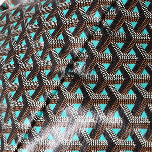 GOYARD ゴヤール トートバッグ サンルイPM クレール ヴォア 茶色 青 ブラック ブルー PVC シルバー金具 美品 中古 4a002838