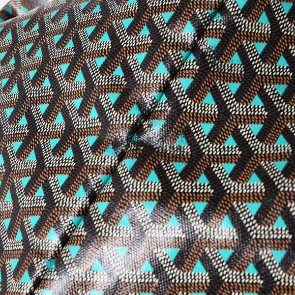 GOYARD ゴヤール トートバッグ サンルイPM クレール ヴォア 茶色 青 ブラック ブルー PVC シルバー金具 美品 中古 4a002838