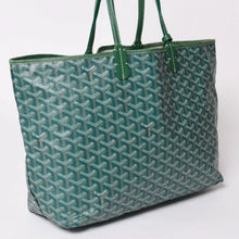 画像をギャラリービューアに読み込む, GOYARD ゴヤール サンルイPM バッグ トートバッグ STLCROPMLTY09CL09P PVC レザー グリーン ポーチ付き 美品 中古 4a002930