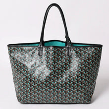 画像をギャラリービューアに読み込む, GOYARD ゴヤール トートバッグ サンルイPM クレール ヴォア 茶色 青 ブラック ブルー PVC シルバー金具 美品 中古 4a002838