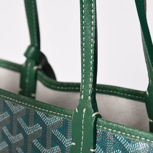GOYARD ゴヤール サンルイPM バッグ トートバッグ STLCROPMLTY09CL09P PVC レザー グリーン ポーチ付き 美品 中古 4a002930