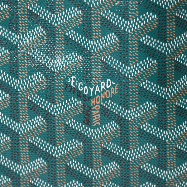 GOYARD ゴヤール サンルイPM バッグ トートバッグ STLCROPMLTY09CL09P PVC レザー グリーン ポーチ付き 美品 中古 4a002930
