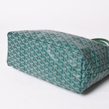 画像をギャラリービューアに読み込む, GOYARD ゴヤール サンルイPM バッグ トートバッグ STLCROPMLTY09CL09P PVC レザー グリーン ポーチ付き 美品 中古 4a002930
