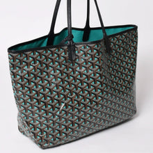 画像をギャラリービューアに読み込む, GOYARD ゴヤール トートバッグ サンルイPM クレール ヴォア 茶色 青 ブラック ブルー PVC シルバー金具 美品 中古 4a002838