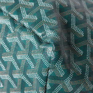GOYARD ゴヤール サンルイPM バッグ トートバッグ STLCROPMLTY09CL09P PVC レザー グリーン ポーチ付き 美品 中古 4a002930