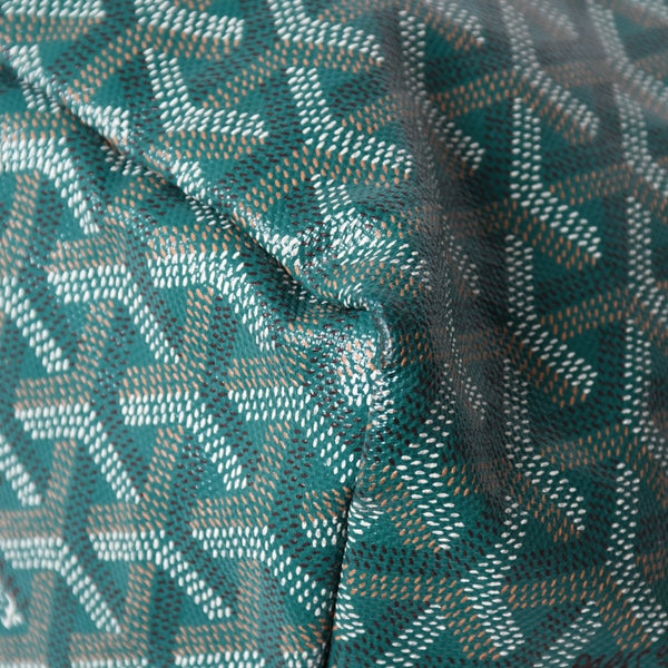 GOYARD ゴヤール サンルイPM バッグ トートバッグ STLCROPMLTY09CL09P PVC レザー グリーン ポーチ付き 美品 中古 4a002930