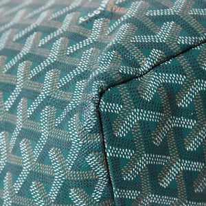 GOYARD ゴヤール サンルイPM バッグ トートバッグ STLCROPMLTY09CL09P PVC レザー グリーン ポーチ付き 美品 中古 4a002930