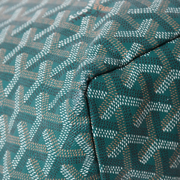 GOYARD ゴヤール サンルイPM バッグ トートバッグ STLCROPMLTY09CL09P PVC レザー グリーン ポーチ付き 美品 中古 4a002930