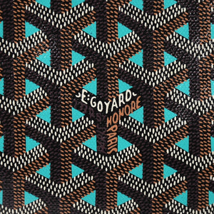 GOYARD ゴヤール トートバッグ サンルイPM クレール ヴォア 茶色 青 ブラック ブルー PVC シルバー金具 美品 中古 4a002838