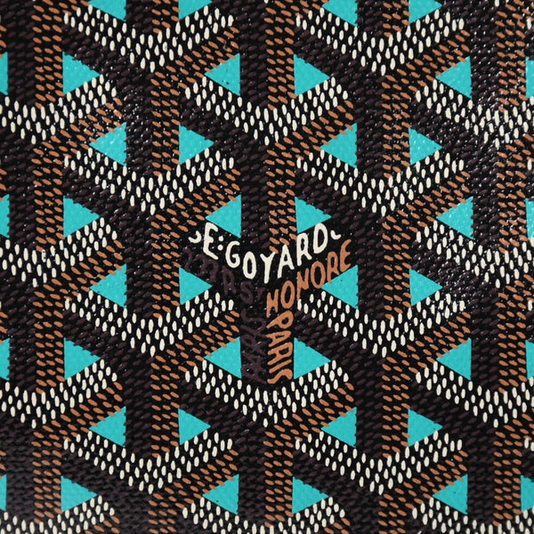 GOYARD ゴヤール トートバッグ サンルイPM クレール ヴォア 茶色 青 ブラック ブルー PVC シルバー金具 美品 中古 4a002838