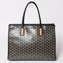 画像をギャラリービューアに読み込む, GOYARD ゴヤール トートバッグ マルキーズ PVCコーティングキャンバス ブラック ウッドパーツ VIT120141 シルバー金具 美品 中古 4a002886