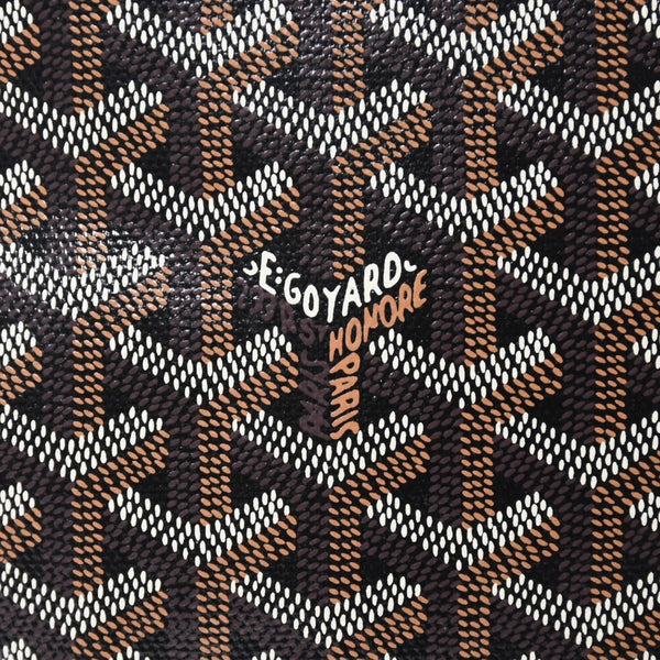 GOYARD ゴヤール トートバッグ マルキーズ PVCコーティングキャンバス ブラック ウッドパーツ VIT120141 シルバー金具 美品 中古 4a002886