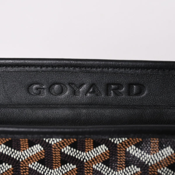 GOYARD ゴヤール トートバッグ マルキーズ PVCコーティングキャンバス ブラック ウッドパーツ VIT120141 シルバー金具 美品 中古 4a002886