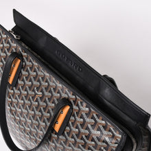 画像をギャラリービューアに読み込む, GOYARD ゴヤール トートバッグ マルキーズ PVCコーティングキャンバス ブラック ウッドパーツ VIT120141 シルバー金具 美品 中古 4a002886