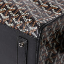 画像をギャラリービューアに読み込む, GOYARD ゴヤール トートバッグ マルキーズ PVCコーティングキャンバス ブラック ウッドパーツ VIT120141 シルバー金具 美品 中古 4a002886