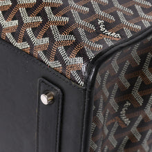 画像をギャラリービューアに読み込む, GOYARD ゴヤール トートバッグ マルキーズ PVCコーティングキャンバス ブラック ウッドパーツ VIT120141 シルバー金具 美品 中古 4a002886