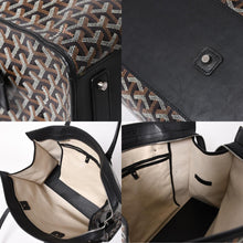 画像をギャラリービューアに読み込む, GOYARD ゴヤール トートバッグ マルキーズ PVCコーティングキャンバス ブラック ウッドパーツ VIT120141 シルバー金具 美品 中古 4a002886