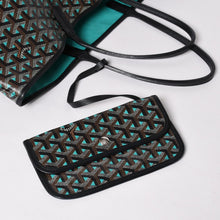 画像をギャラリービューアに読み込む, GOYARD ゴヤール トートバッグ サンルイPM クレール ヴォア 茶色 青 ブラック ブルー PVC シルバー金具 美品 中古 4a002838
