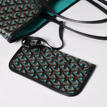 画像をギャラリービューアに読み込む, GOYARD ゴヤール トートバッグ サンルイPM クレール ヴォア 茶色 青 ブラック ブルー PVC シルバー金具 美品 中古 4a002838