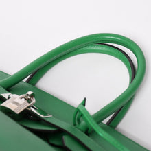 画像をギャラリービューアに読み込む, 極美品 HERMES エルメス BIRKIN バーキン35 バンブー グリーン シルバー金具 ヴォーエプソン ハンドバッグ □R刻印 中古 4a002841