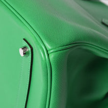 画像をギャラリービューアに読み込む, 極美品 HERMES エルメス BIRKIN バーキン35 バンブー グリーン シルバー金具 ヴォーエプソン ハンドバッグ □R刻印 中古 4a002841
