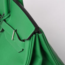画像をギャラリービューアに読み込む, 極美品 HERMES エルメス BIRKIN バーキン35 バンブー グリーン シルバー金具 ヴォーエプソン ハンドバッグ □R刻印 中古 4a002841