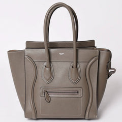 CELINE セリーヌ バッグ ラゲージ マイクロ スリ グレー Handbag ハンドバッグ エディ期 美品 中古 4a002847