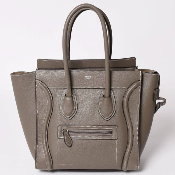CELINE セリーヌ バッグ ラゲージ マイクロ スリ グレー Handbag ハンドバッグ エディ期 美品 中古 4a002847