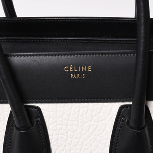極美品 CELINE セリーヌ ラゲージマイクロショッパー ショルダーバッグ ハンドバッグ トリコロール カーフスキン スエード ヌバック ゴールド金具 廃盤 中古 4a002941