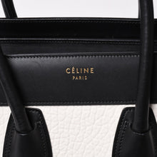 Load image into Gallery viewer, 極美品 CELINE セリーヌ ラゲージマイクロショッパー ショルダーバッグ ハンドバッグ トリコロール カーフスキン スエード ヌバック ゴールド金具 廃盤 中古 4a002941
