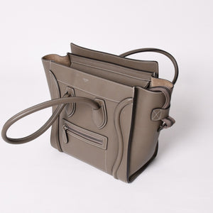 CELINE セリーヌ バッグ ラゲージ マイクロ スリ グレー Handbag ハンドバッグ エディ期 美品 中古 4a002847
