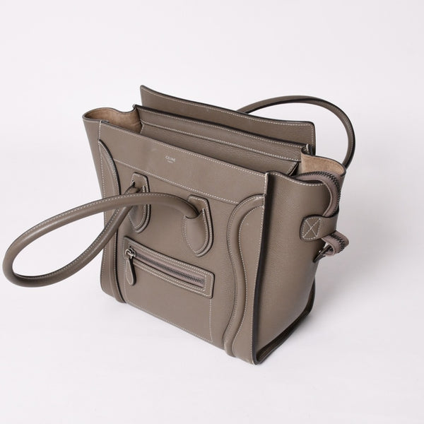 CELINE セリーヌ バッグ ラゲージ マイクロ スリ グレー Handbag ハンドバッグ エディ期 美品 中古 4a002847