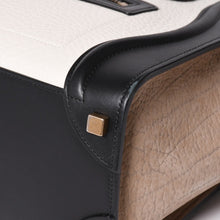 Load image into Gallery viewer, 極美品 CELINE セリーヌ ラゲージマイクロショッパー ショルダーバッグ ハンドバッグ トリコロール カーフスキン スエード ヌバック ゴールド金具 廃盤 中古 4a002941