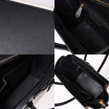 Load image into Gallery viewer, 極美品 CELINE セリーヌ ラゲージマイクロショッパー ショルダーバッグ ハンドバッグ トリコロール カーフスキン スエード ヌバック ゴールド金具 廃盤 中古 4a002941
