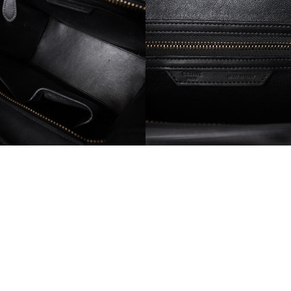 極美品 CELINE セリーヌ ラゲージマイクロショッパー ショルダーバッグ ハンドバッグ トリコロール カーフスキン スエード ヌバック ゴールド金具 廃盤 中古 4a002941