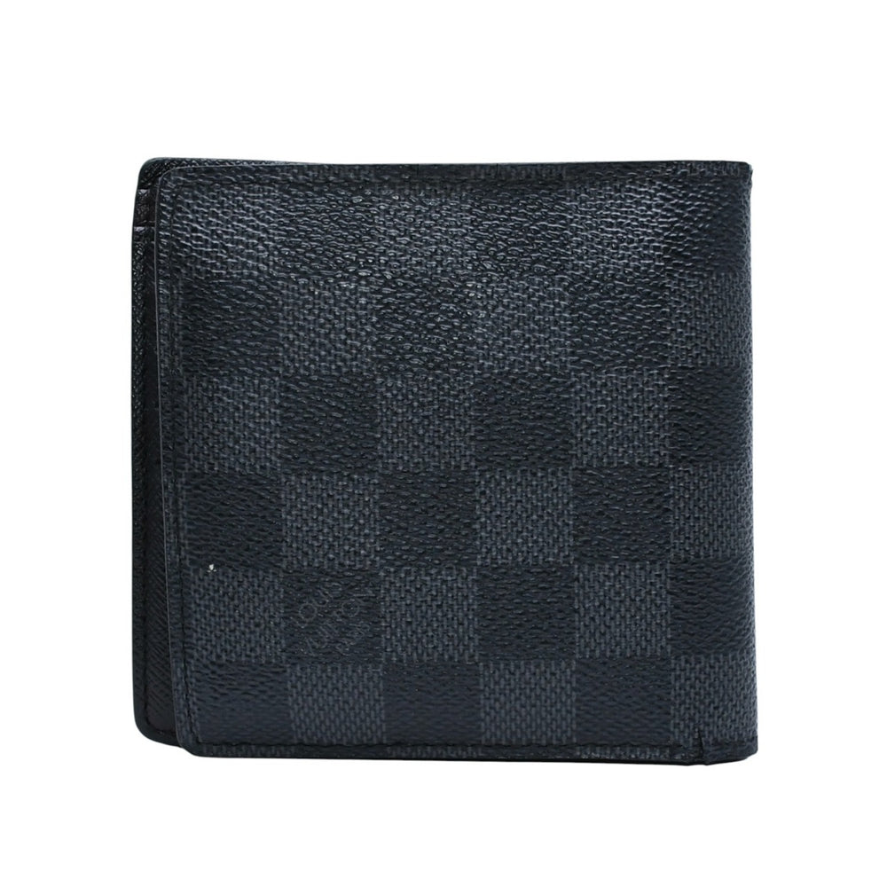 LOUIS VUITTON Wallet Portefeuille Marco N63336 Damier Graphite Black Good Condition Used 4a002856
