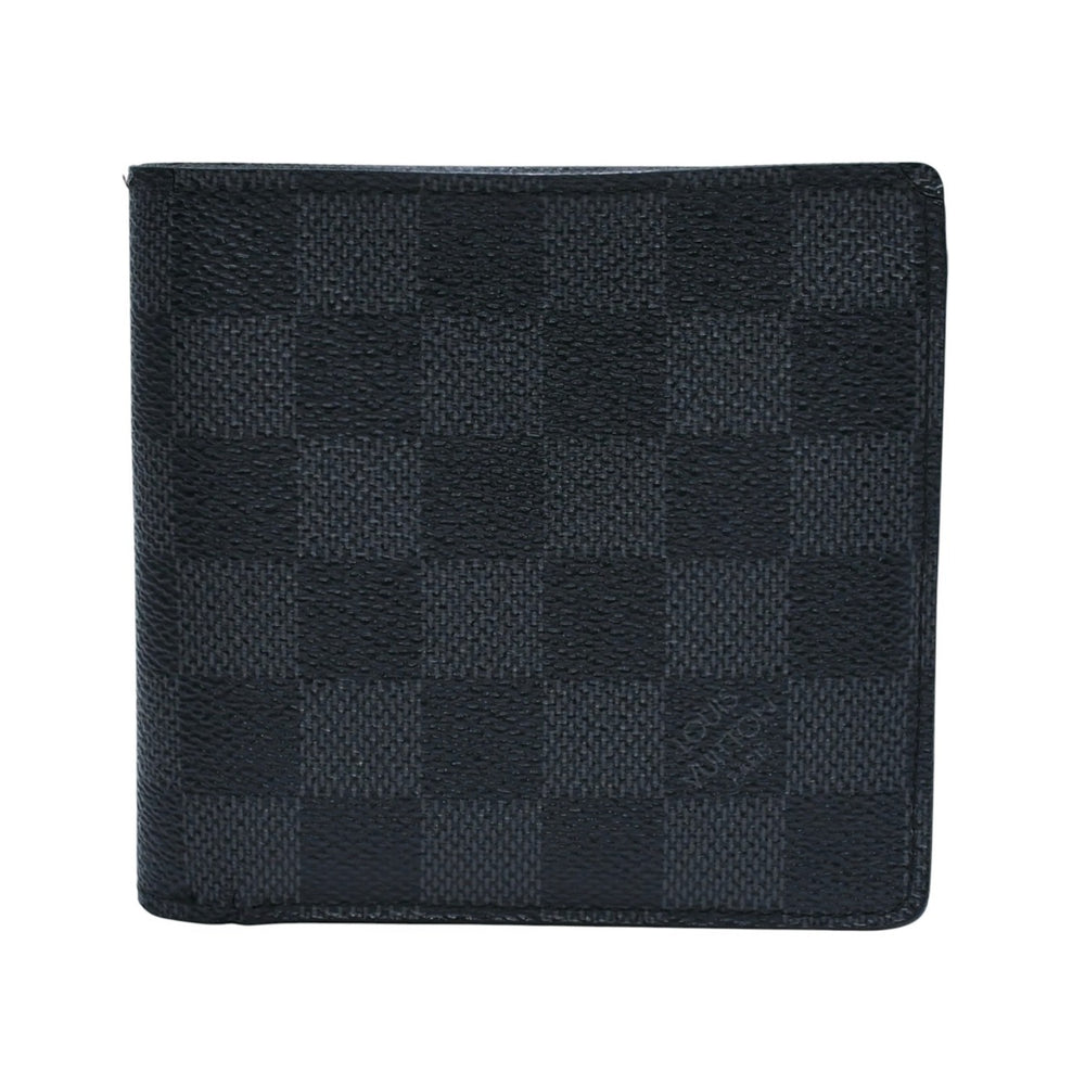 LOUIS VUITTON Wallet Portefeuille Marco N63336 Damier Graphite Black Good Condition Used 4a002856