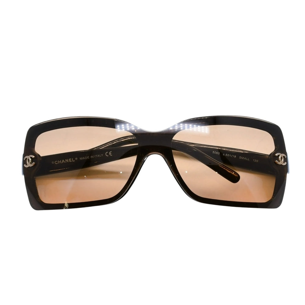 CHANEL シャネル サングラス アイウェア 5065 c.501/18 サイズSMALL 120 ココマーク ブラウン アセテート 美品 中古 4a002993
