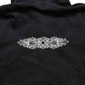 CHROME HEARTS クロムハーツ ジップアップフーディー サイズXS フローラルクロス CHプラス ダガー ブラック 美品 中古 4a002867