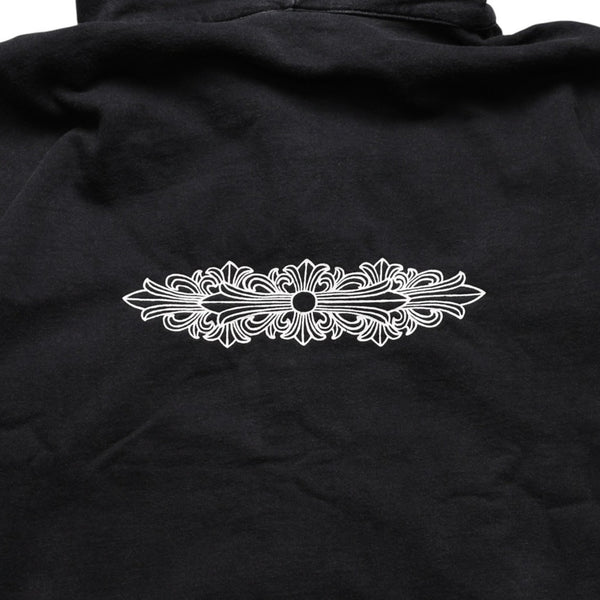 CHROME HEARTS クロムハーツ ジップアップフーディー サイズXS フローラルクロス CHプラス ダガー ブラック 美品 中古 4a002867