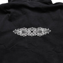 Load image into Gallery viewer, CHROME HEARTS クロムハーツ ジップアップフーディー サイズXS フローラルクロス CHプラス ダガー ブラック 美品 中古 4a002867