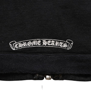 CHROME HEARTS クロムハーツ ジップアップフーディー サイズXS フローラルクロス CHプラス ダガー ブラック 美品 中古 4a002867